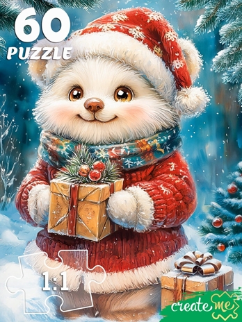 Пазлы 60 элементов Медвежонок с подарками, арт.Х60-7594, производитель Рыжий кот, ISBN 467-0-15927-594-7№ 1