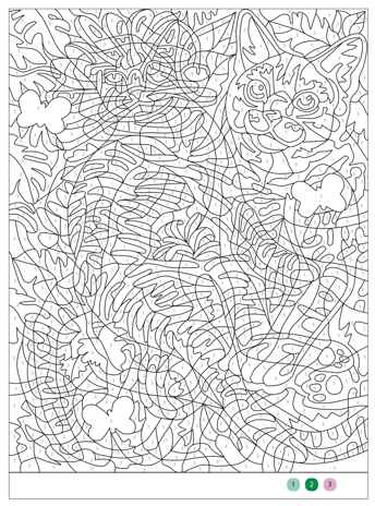 Коты и кошки (Цветовой код. Раскрась по номерам), раскраска, производитель МОЗАИКА kids , ISBN 978-5-43154-601-3№ 5