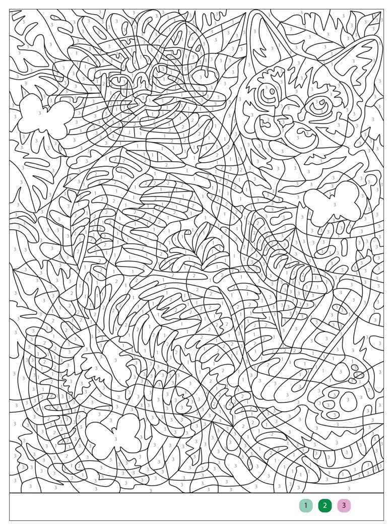Коты и кошки (Цветовой код. Раскрась по номерам), раскраска, производитель МОЗАИКА kids , ISBN 978-5-43154-601-3, № 5