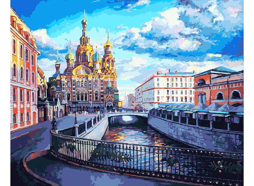 Белоснежка Живопись на холсте Храм Спаса на Крови, арт. 928-AB-C, производитель Белоснежка, ISBN 693-0-13900-928-2, № 1