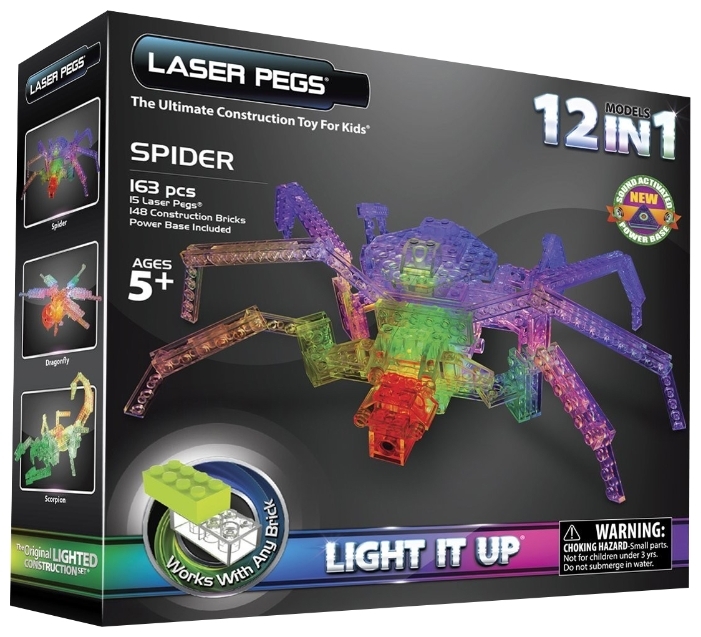 Laser Pegs Набор 12 в 1 Паук, арт. G1700B, производитель Laser Pegs (Лазер Пегс), ISBN 81-0-69002-098-7, № 1
