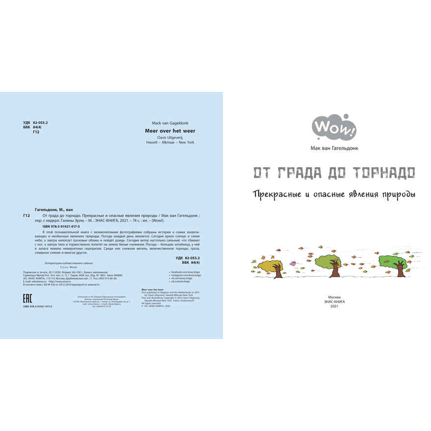 От града до торнадо. Прекрасные и опасные явления природы. Гагельдонк М.В. Wow!, производитель ЭНАС-КНИГА , ISBN 978-5-91921-917-0, № 2