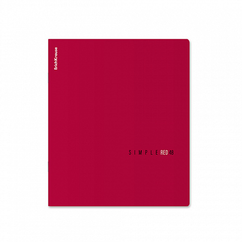 Тетрадь общая ученическая Simple Color, красный, 48 листов, клетка, арт. 65236, производитель ErichKrause® (Эрих Краузе), ISBN 460-1-92165-236-9, № 1