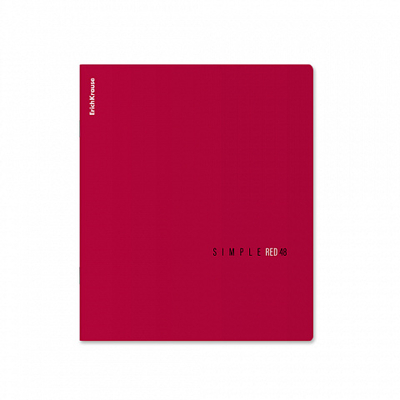 Тетрадь общая ученическая Simple Color, красный, 48 листов, клетка, арт. 65236, производитель ErichKrause® (Эрих Краузе), ISBN 460-1-92165-236-9№ 2