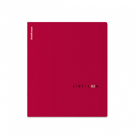 Тетрадь общая ученическая Simple Color, красный, 48 листов, клетка, арт. 65236, производитель ErichKrause® (Эрих Краузе), ISBN 460-1-92165-236-9, № 2
