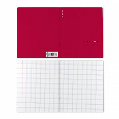 Тетрадь общая ученическая Simple Color, красный, 48 листов, клетка, арт. 65236, производитель ErichKrause® (Эрих Краузе), ISBN 460-1-92165-236-9, № 3