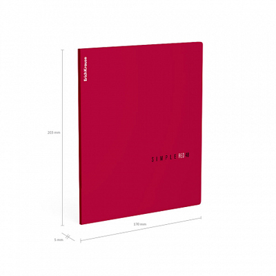 Тетрадь общая ученическая Simple Color, красный, 48 листов, клетка, арт. 65236, производитель ErichKrause® (Эрих Краузе), ISBN 460-1-92165-236-9№ 4