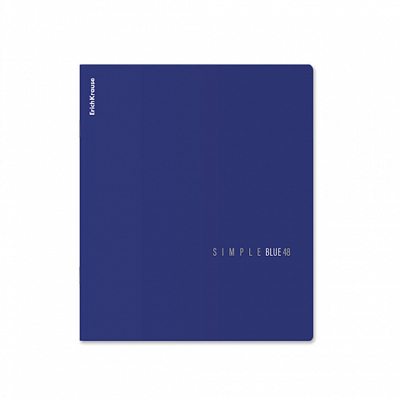 Тетрадь общая ученическая Simple Color, синий, 48 листов, клетка, арт. 65237, производитель ErichKrause® (Эрих Краузе), ISBN 460-1-92165-237-6№ 1