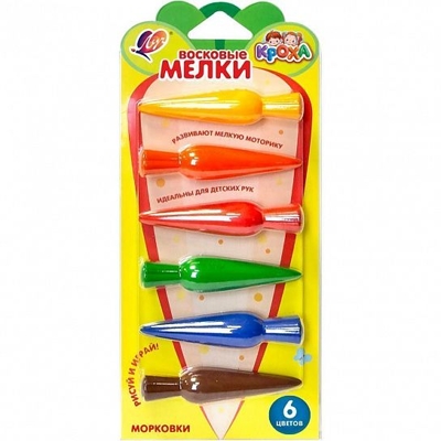 Набор восковых мелков Кроха Морковки 6 цв., арт. 34С2255-08, производитель Луч, ISBN 460-1-18502-030-0№ 1