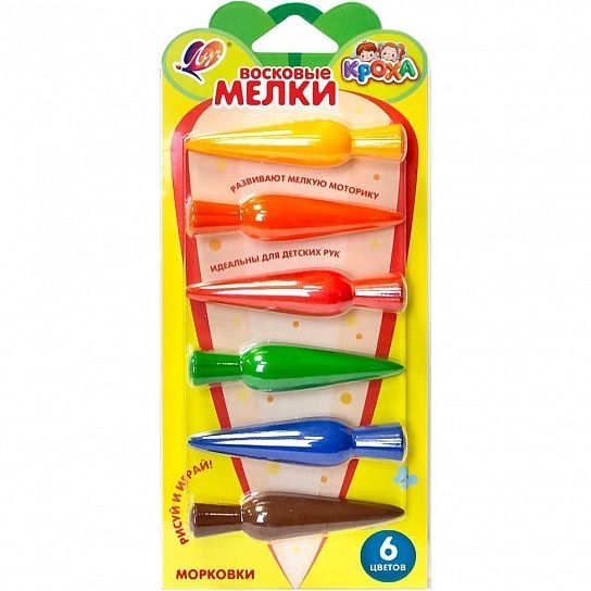 Набор восковых мелков Кроха Морковки 6 цв., арт. 34С2255-08, производитель Луч, ISBN 460-1-18502-030-0, № 1