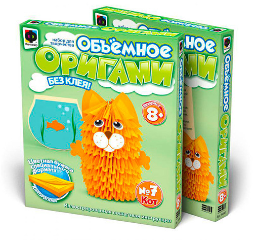 Фантазер Объемное оригами Кот (956007), производитель Фантазёр, ISBN 465-0-05790-281-7, № 1