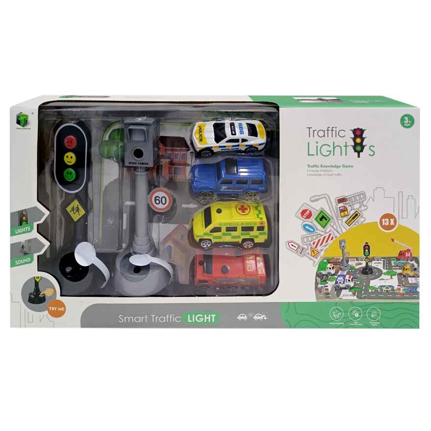 Набор игровой Светофор и дорожные знаки с машинками, арт. 2631-5, производитель Maya Toys, ISBN 481-2-50119-385-5, № 1
