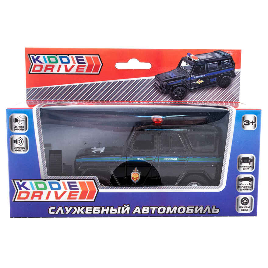 Автомобиль KiddieDrive, черный, инерционный механизм, свет/звук, арт. 1901009_2, производитель KiddieDrive, ISBN 460-7-80753-591-7, № 1