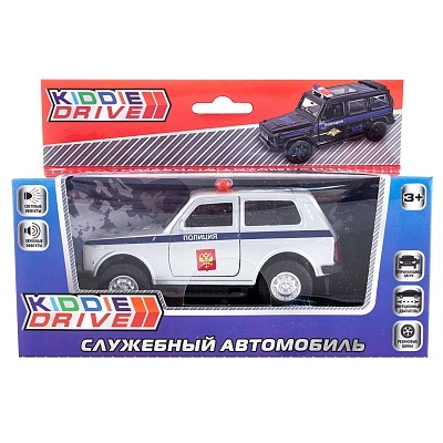 Автомобиль KiddieDrive, серебрянный, инерционный механизм, свет/звук, арт. 1901009_3, производитель KiddieDrive, ISBN 460-7-80753-592-4, № 1