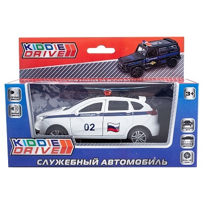 Автомобиль KiddieDrive, белый, инерционный механизм, свет/звук, арт. 1901010_1, производитель KiddieDrive, ISBN 460-7-80753-585-6, № 1