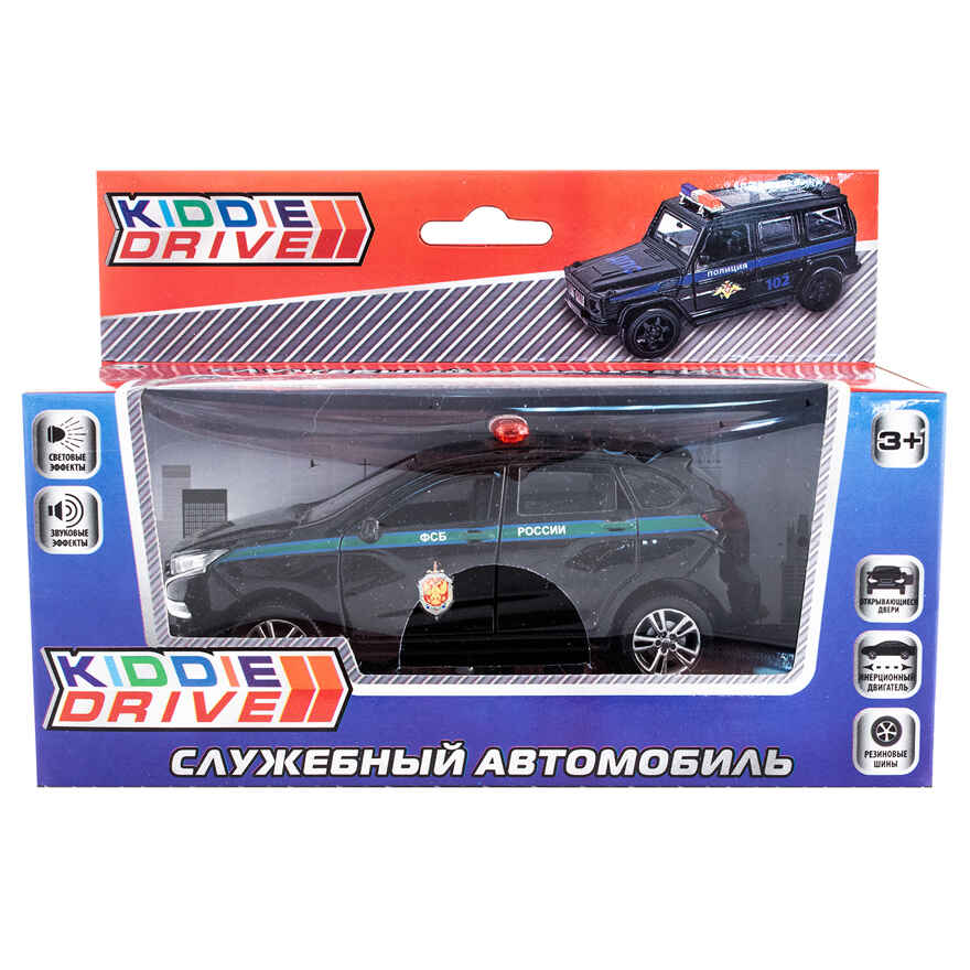 Автомобиль KiddieDrive, черный, инерционный механизм, свет/звук, арт. 1901010_2, производитель KiddieDrive, ISBN 460-7-80753-586-3, № 1