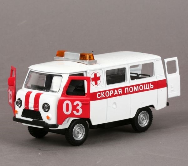Технопарк УАЗ Скорая помощь (свет, звук), 1:43, арт. CT-1232WB-O, производитель Симбат, ISBN 469-0-38301-165-4, № 1