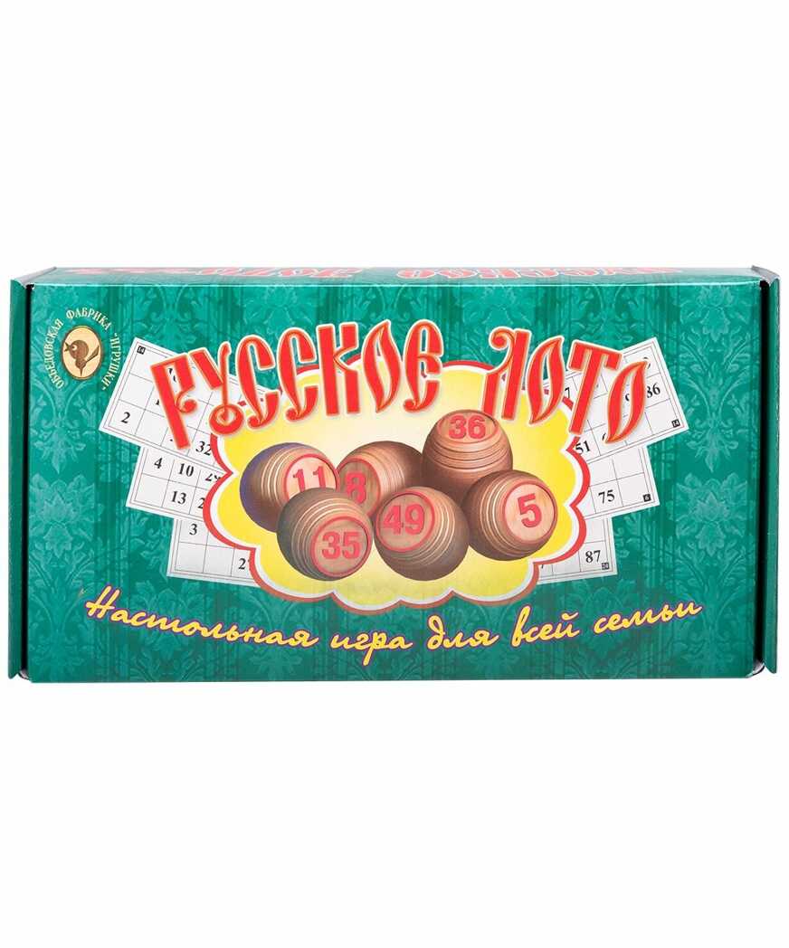 Игра русское лото в зеленой картонной коробке (ДЕТСКАЯ, НАСТОЛЬНАЯ), арт. 004-07, производитель Объедовская фабрика, ISBN 466-5-29857-108-1, № 1