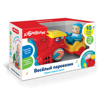 Веселый паровозик (красный), производитель Азбукварик , ISBN 468-0-01928-428-6№ 1