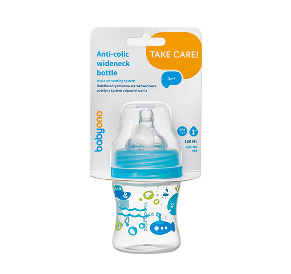Бутылочка антиколиковая c широким горлышком 120мл. (розовый), арт.402/02, производитель Babyono, ISBN 590-1-43541-101-8, № 6