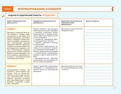 Блокнот педагога старшей группы детского сада. Речевое развитие, производитель Просвещение , ISBN 978-5-09117-117-4№ 4