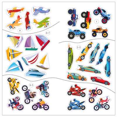 Крутые гонки (Транспорт с наклейками), книга с наклейками, производитель МОЗАИКА kids , ISBN 978-5-43154-638-9№ 2