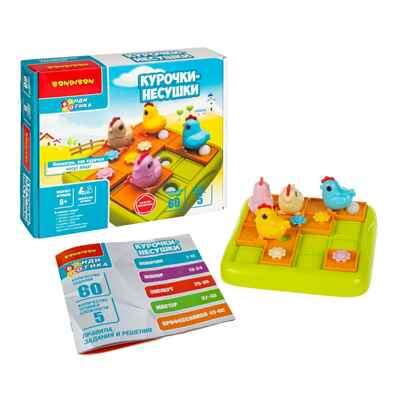 Игра настольная логическая Курочки-несушки, арт. ВВ6612, производитель Bondibon (Бондибон), ISBN 466-0-12005-430-5№ 2