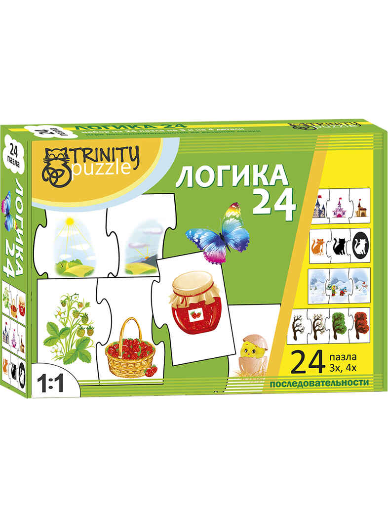Логика-24  набор из 24 пазлов
, арт. Т808, производитель Trinity puzzle, ISBN 460-3-78386-808-7, № 1