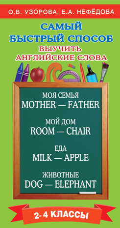 Самый быстрый способ выучить английские слова. Узорова О.В., Нефедова Е.А. Самый быстрый способ:Узорова, производитель АСТ , ISBN 978-5-17098-555-5№ 1