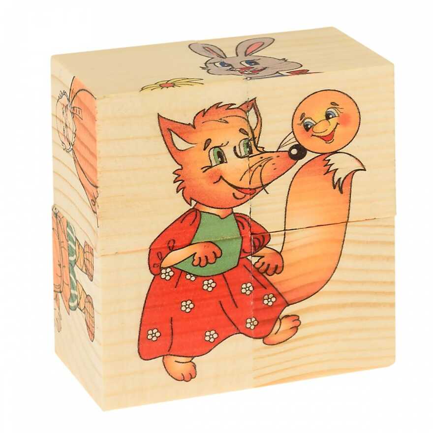Собери рисунок. Кубики-пазл. КОЛОБОК. Сказка (4 кубика), арт. Д502а, производитель АНДАНТЕ, ISBN 466-5-27282-629-9, № 3