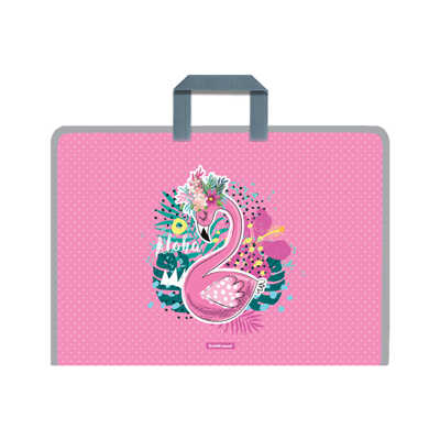 Папка на молнии пластиковая с ручками Rose Flamingo, А3, арт. 52853, производитель ErichKrause® (Эрих Краузе), ISBN 465-0-18452-853-9№ 1