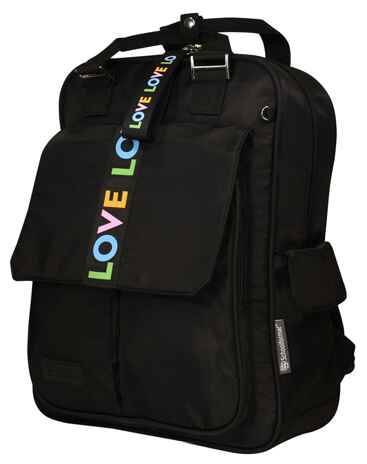 Рюкзак-сумка Любовь 15 л. черн. 38х29х14 мягкий 1 отд. молния для девочек, арт. РЮКСМ-ЛБ, производитель ФАРМ, ISBN 460-2-72317-707-4№ 1