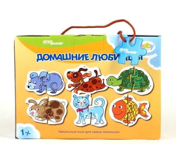 Напольный пазл Домашние любимцы, 12 деталей, производитель STEP puzzle (СТЭП Пазл), ISBN 460-2-82770-109-0, № 1