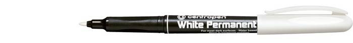 Маркер перманентный Centropen White permanent 1,2 мм белый, пулевидный наконечник, арт .2686/1, производитель ФАРМ, ISBN 859-5-01363-406-6, № 1