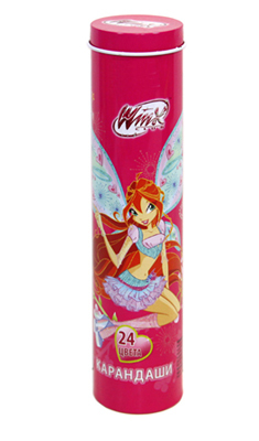 Карандаши Winx 24 цвета,  в метал.тубусе, арт.6630M24/WB, производитель СервисТорг, ISBN 693-9-18440-164-5, № 1