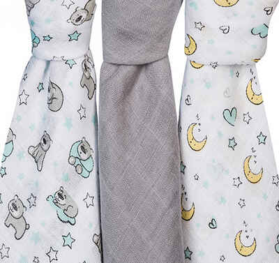 Набор пеленок 3шт. в уп. (серый), арт.348/01, производитель Babyono, ISBN 590-1-43540-795-0№ 6