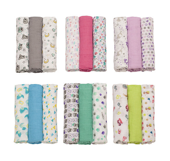 Набор пеленок 3шт. в уп. (малиновый), арт.348/02, производитель Babyono, ISBN 590-1-43540-796-7, № 1