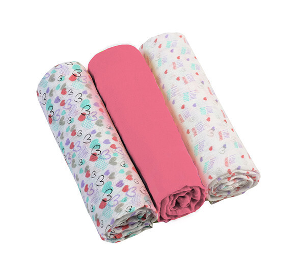 Набор пеленок 3шт. в уп. (малиновый), арт.348/02, производитель Babyono, ISBN 590-1-43540-796-7, № 2