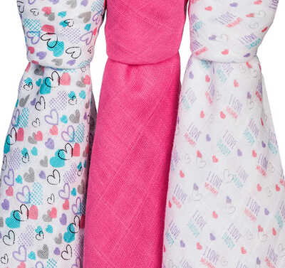 Набор пеленок 3шт. в уп. (малиновый), арт.348/02, производитель Babyono, ISBN 590-1-43540-796-7№ 6