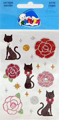 Наклейки Розы и кошки, производитель Липуня, ISBN 462-0-75141-049-9, № 1
