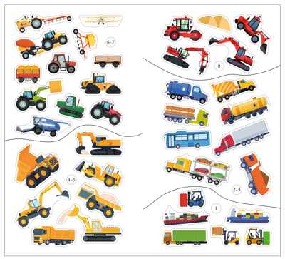 Большие машины (Транспорт с наклейками), книга с наклейками, производитель МОЗАИКА kids , ISBN 978-5-43154-636-5№ 2