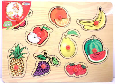 Рамка-вкладыш, Играем вместе Фрукты рисованные, производитель Симбат, ISBN 461-0-00743-675-5№ 1