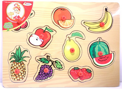 Рамка-вкладыш, Играем вместе Фрукты рисованные, производитель Симбат, ISBN 461-0-00743-675-5, № 1