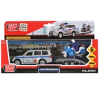 Машина металлическая Технопарк MITSUBISHI PAJERO полиция и мотоцикл на прицепе, арт. 4690590159958, производитель Симбат, ISBN 469-0-59015-995-8, № 1