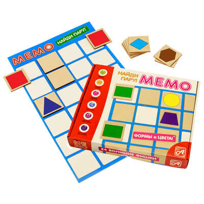 Мемо. Найди пару! Формы и цвета (24 фишки), арт. Д577а, производитель АНДАНТЕ, ISBN 466-5-30476-016-4№ 1