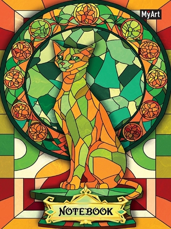MyArt. Блокнот в клетку Витражи. Кошка, производитель Проф-Пресс , ISBN 467-0-15917-932-0№ 1