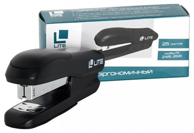 Степлер LITE 25 л. № 24/6 26/6 черный, производитель LITE, ISBN 460-2-72309-162-2№ 2