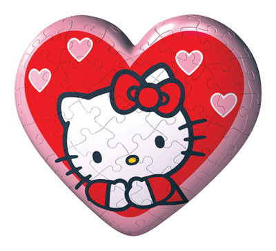 114054 Паззл-сердце Hello Kitty.60 эл.(8 шт.в дис), производитель Ravensburger, ISBN 400-5-55611-405-4, № 1