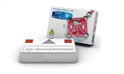 MAGNETICUS конструктор 34 элементов / красный /  24 палочки + 10 шариков МК-0034 R, производитель Magneticus, ISBN 460-7-08196-014-6, № 1