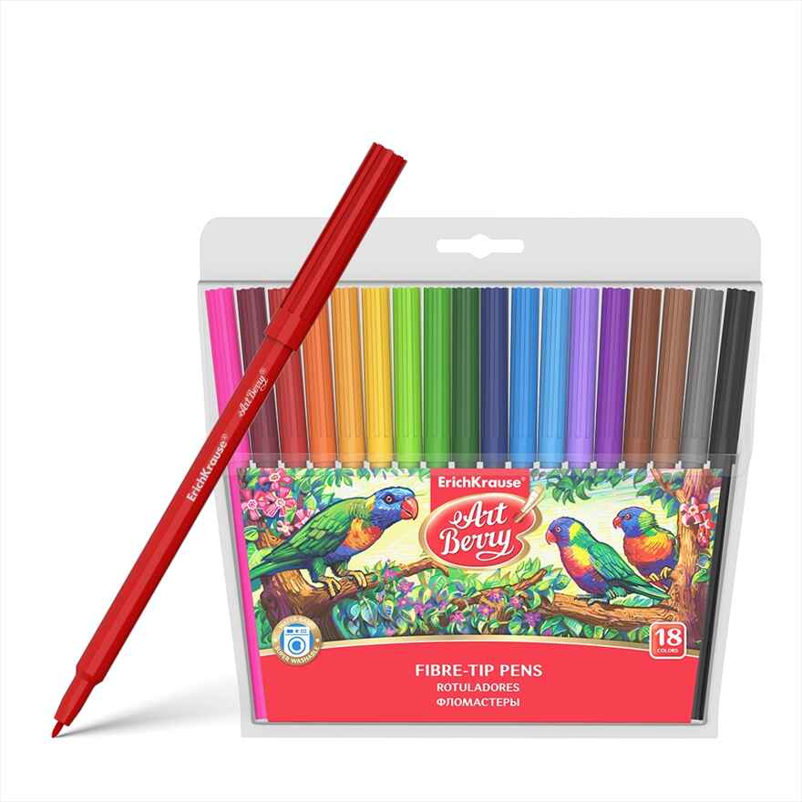 Фломастеры ArtBerry Super Washable 18 цветов, арт. 33051, производитель ErichKrause® (Эрих Краузе), ISBN 404-1-48533-051-6, № 1
